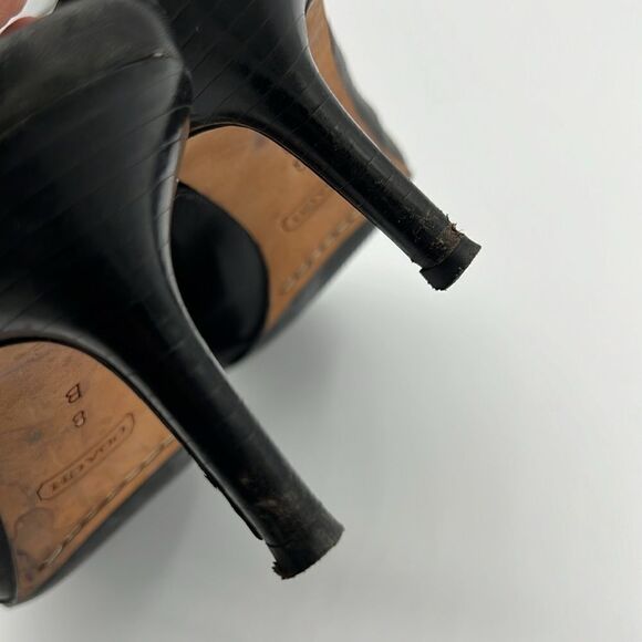 Coach Miranda Open Toe Slingbacks - Black -  Size 8B B37 - Picture 8 of 9